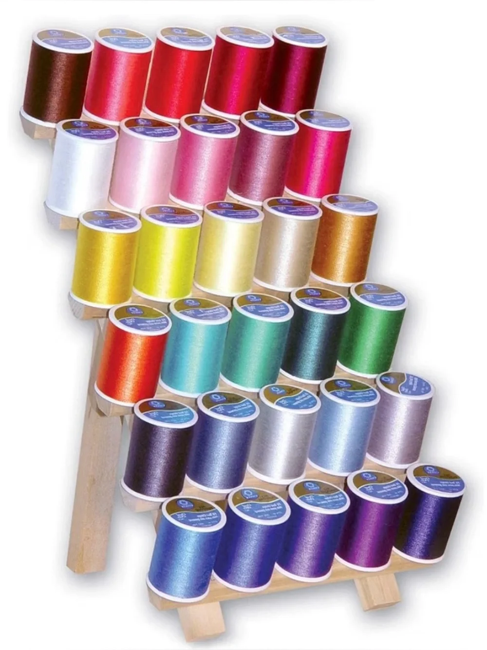Natural Wood Thread Rack - Light Wood Finish